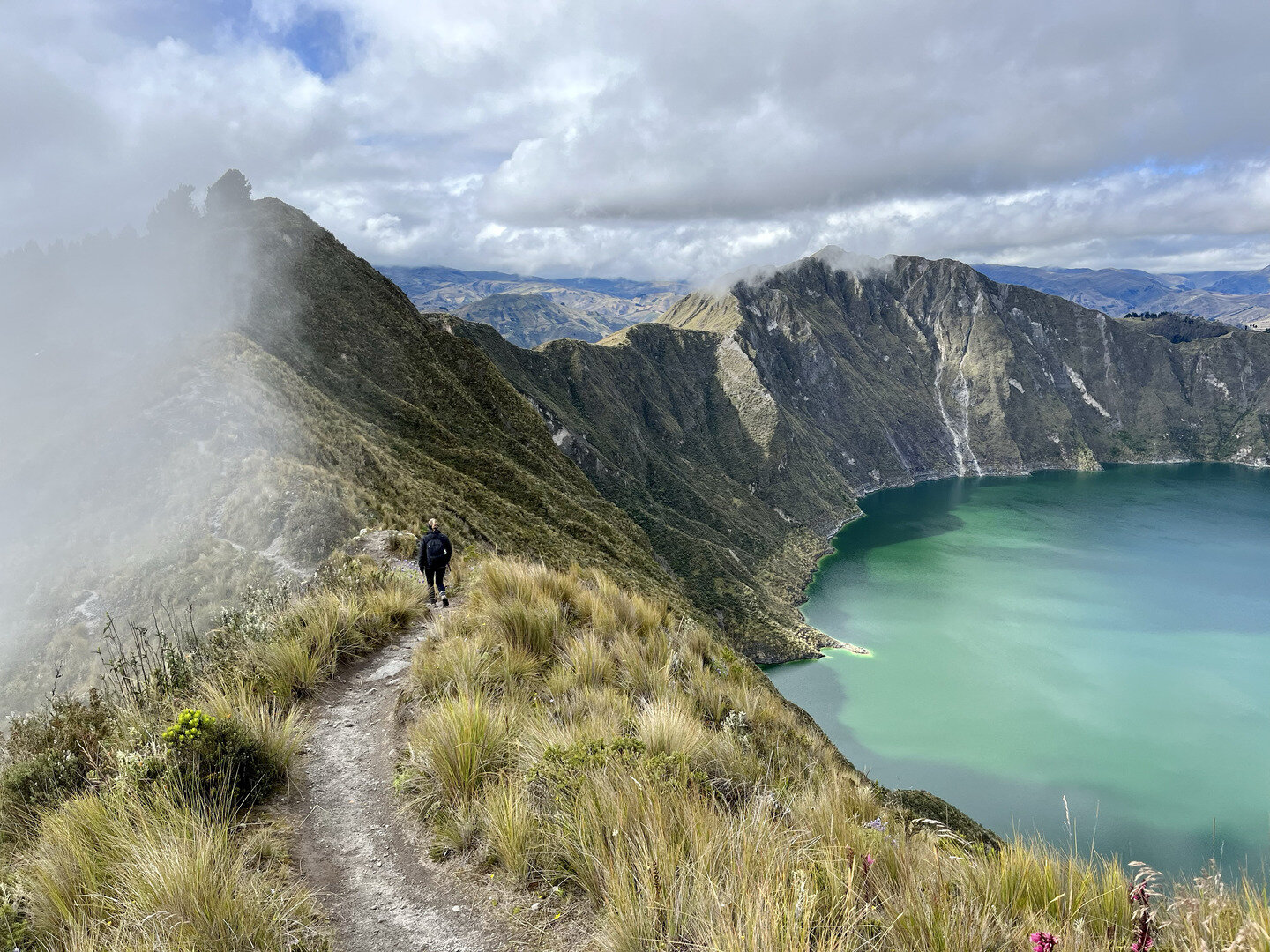 Quilotoa crater lake in the Ecuadorian Andes
